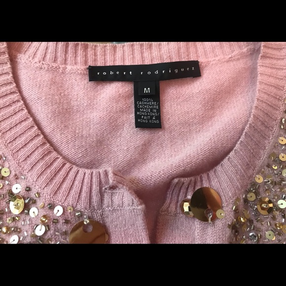 Gorgeous pink cashmere Robert Rodriguez cardigan. - Picture 6 of 6
